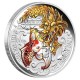 The Koi Fish Jumps the Dragon Gate 2016 5oz Silver Proof Coloured Coin