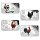 Lunar Calendar 2017 Rooster 1oz Silver Proof Four-Coin Set