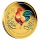 2017 Rooster 1oz Gold Proof Coloured Coin