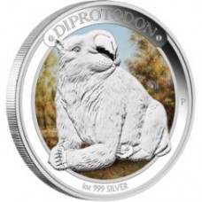 AUSTRALIAN MEGAFAUNA - DIPROTODON 2014 1OZ SILVER PROOF COIN 