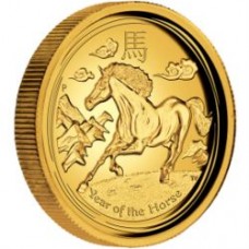 AUSTRALIAN LUNAR SERIES II 2014 YEAR OF THE HORSE 1OZ GOLD PROOF HIGH RELIEF COIN 