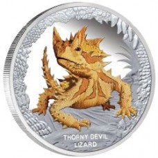 AUSTRALIA'S REMARKABLE REPTILES – THORNY DEVIL LIZARD 2014 1OZ SILVER PROOF COIN 
