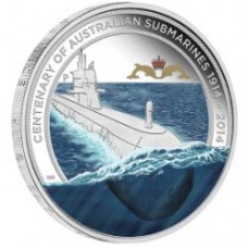 CENTENARY OF AUSTRALIAN SUBMARINES 2014 1OZ SILVER PROOF COIN & REPLICA BADGE SET 