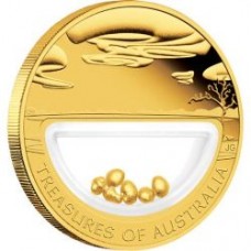 TREASURES OF AUSTRALIA GOLD 1OZ GOLD PROOF LOCKET COIN