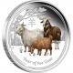 LUNAR II 2015 GOAT 1OZ SILVER PROOF COLOURED