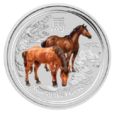 2014 Lunar Year of the Horse 1kg Silver Gemstone Edition